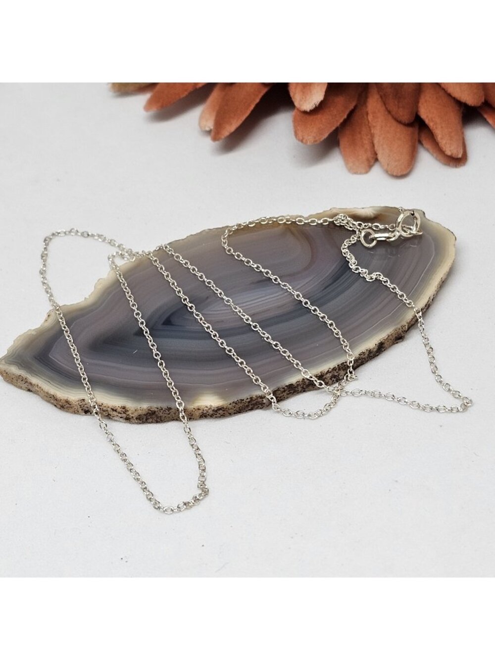KA 1772 925 Sterling Silver Chain Necklace 18" Dainty Fine Layering Jewelry